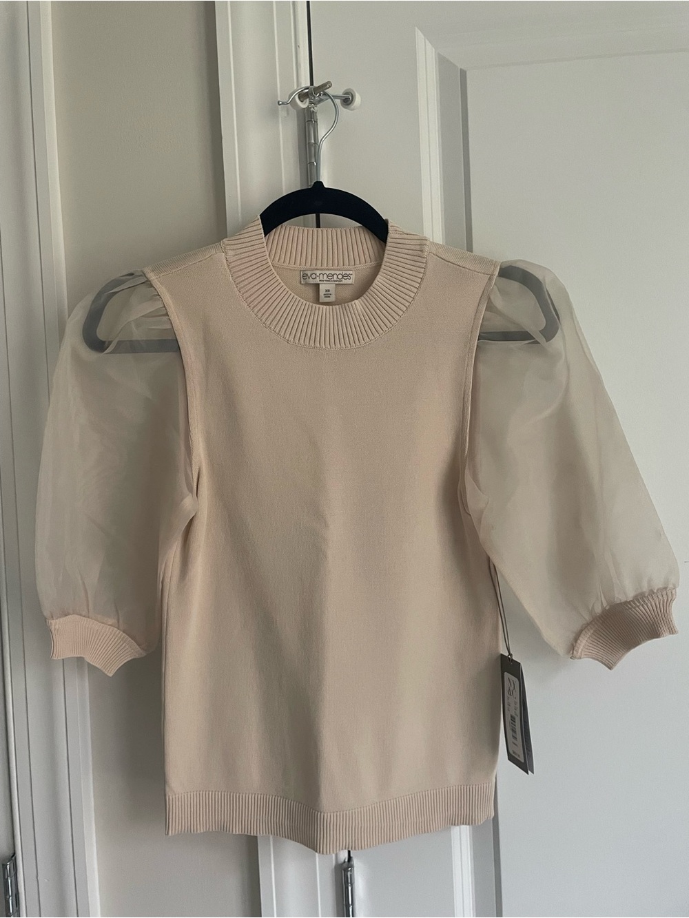 NY&C Eva Mendes Chiffon Puff Sleeve Blouse